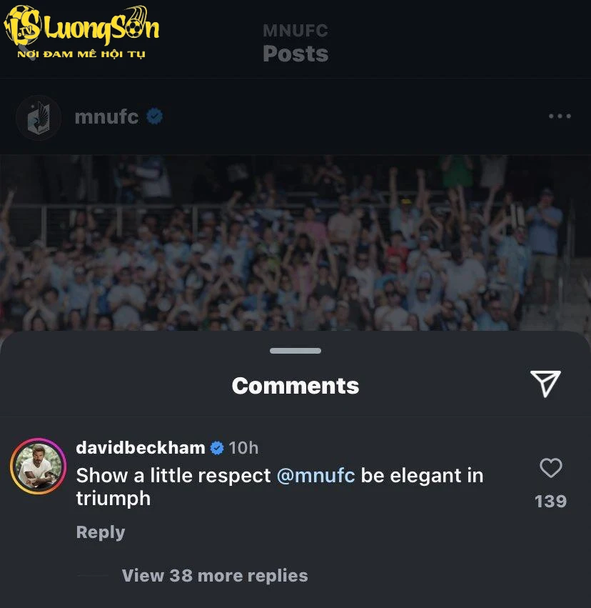 David Beckham đáp trả Minnesota United sau khi đội bóng này chế giễu thất bại của Inter Miami (Ảnh: Instagram).
